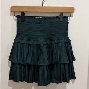 Reset Green Tiered Mini Skirt